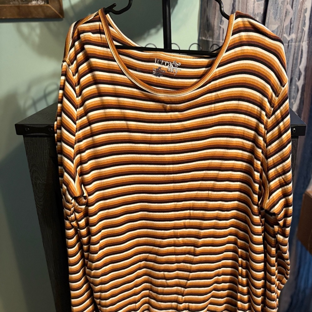 Terra & Sky Multicolor Striped Long Sleeve Top